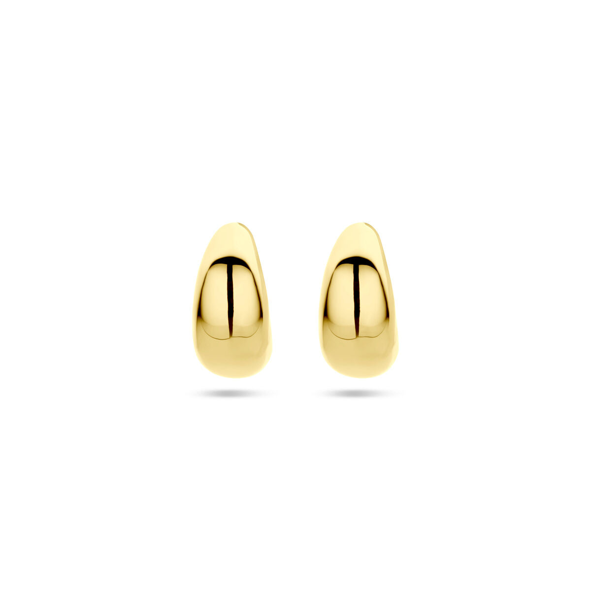Boucles d'oreilles en argent doré jaune, forme arrondie, taille 17,5 mm.