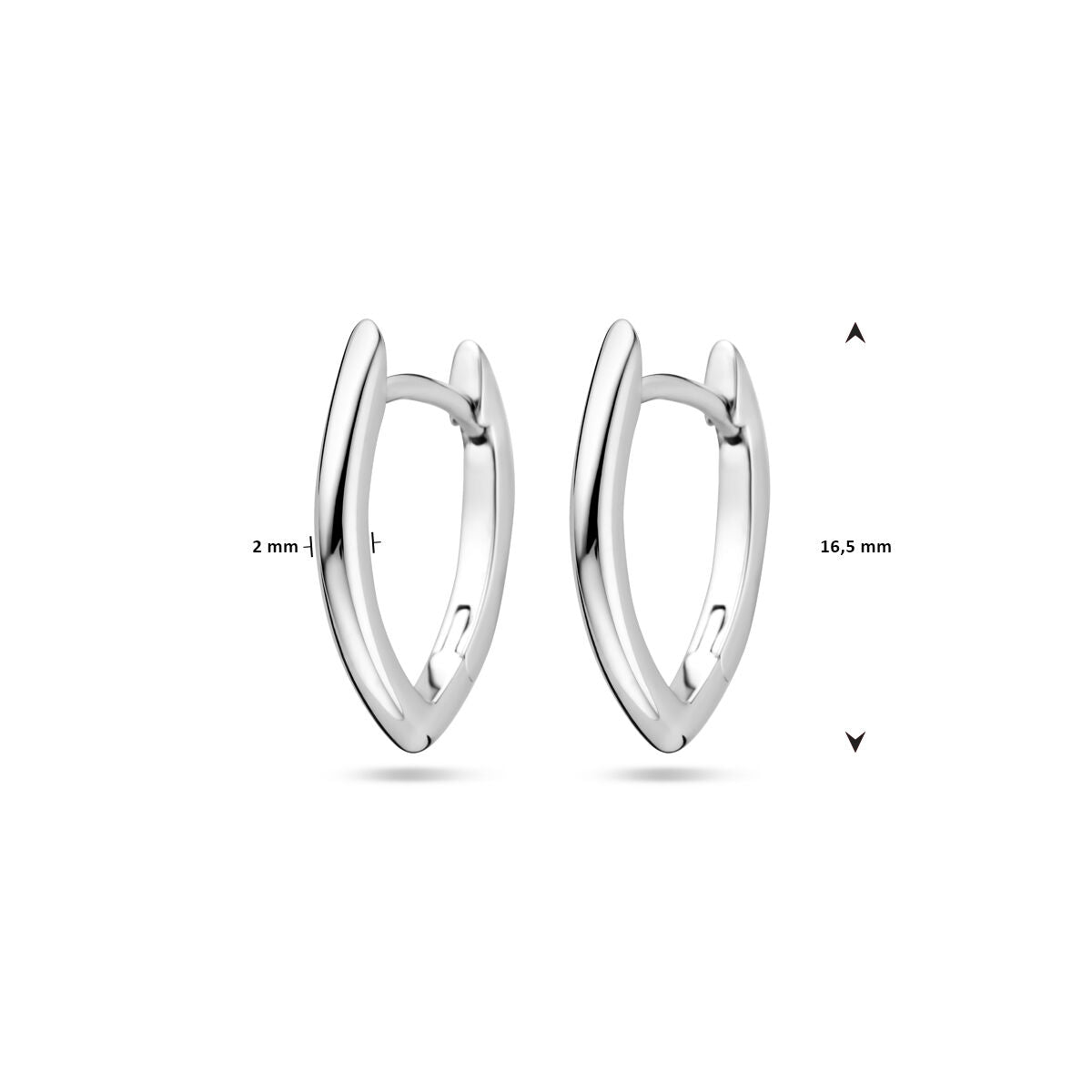 créoles 2,0 mm argent rhodié