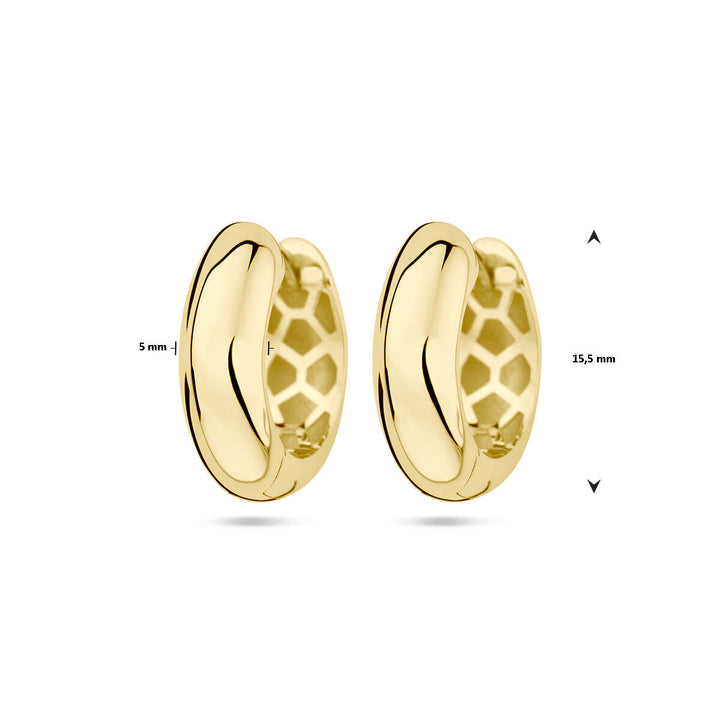 klapoorringen 5,0 mm halronde buis 14K geelgoud