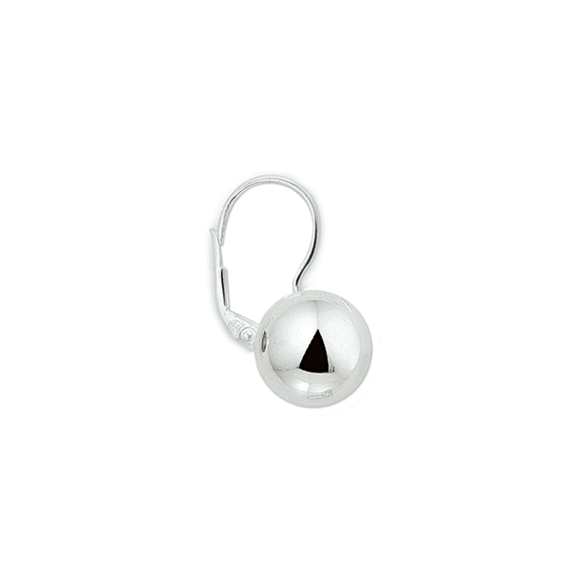boucles d'oreilles boule à crochet argent rhodié