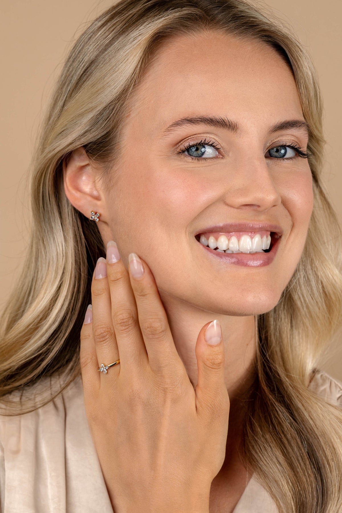 Zinzi puces d'oreilles argent plaqué or zio2624