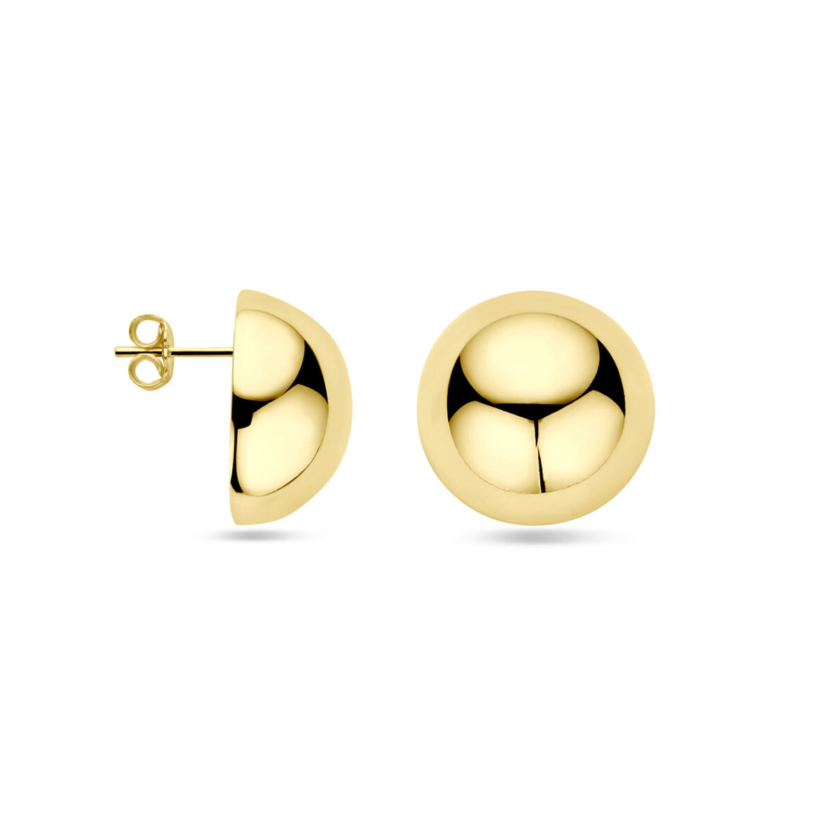 puces d'oreilles demi-sphériques 1 micron argent plaqué or (jaune)