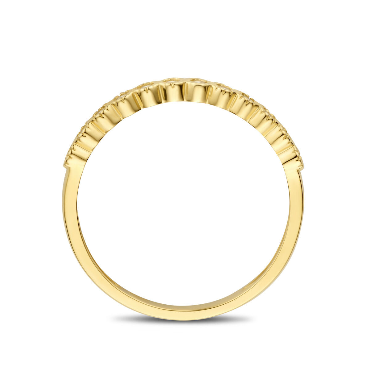 bague zircone 14K or jaune