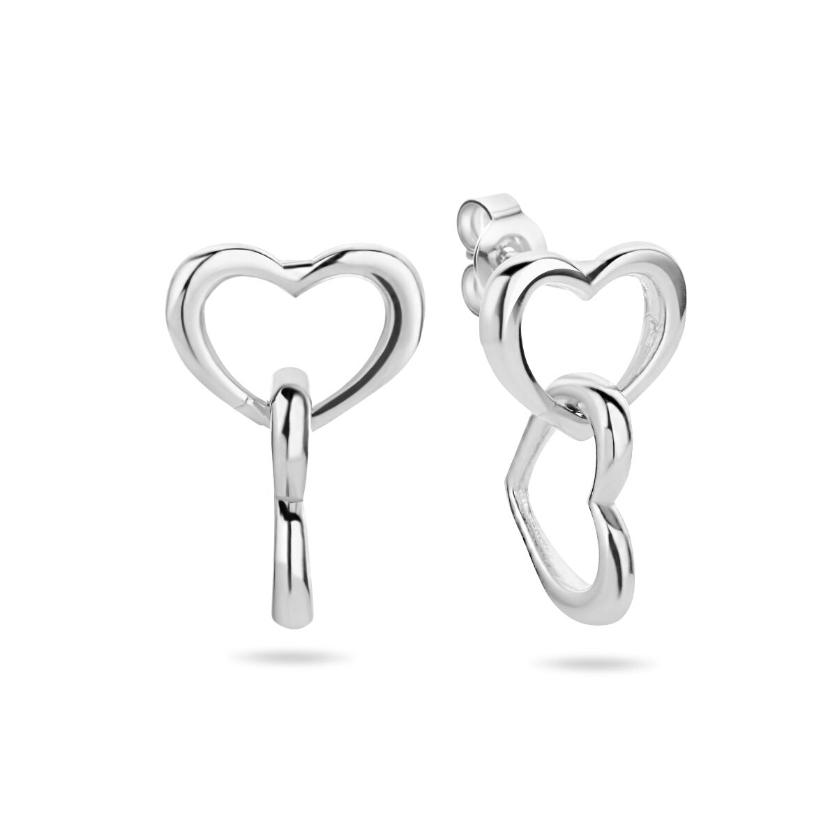 boucles d'oreilles cœurs argent rhodié