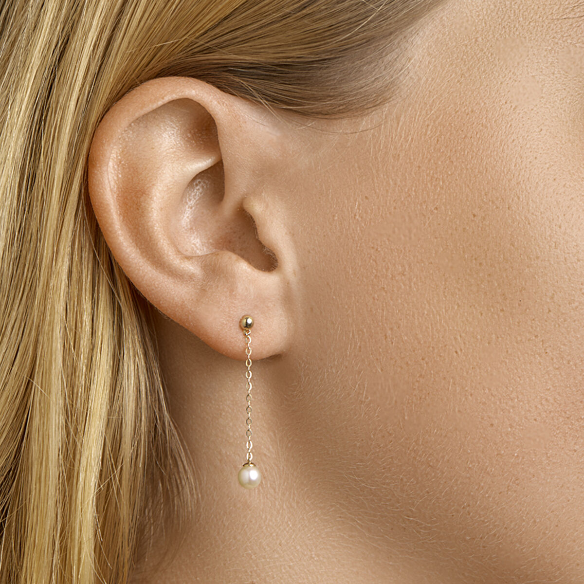 boucles d'oreilles perle 14K or jaune