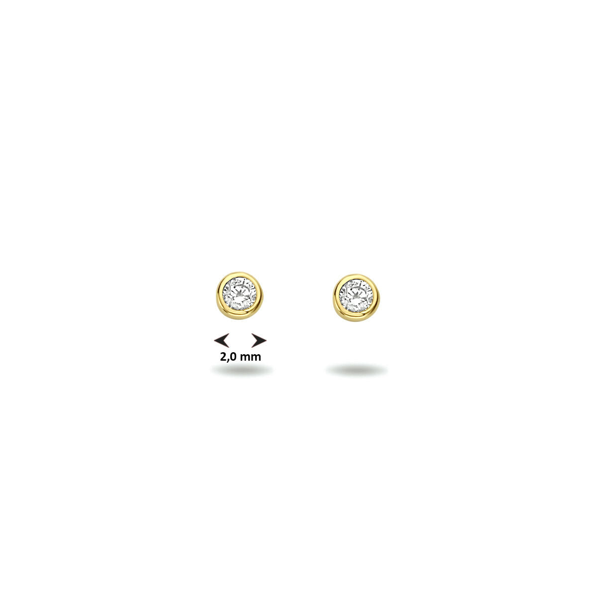 puces d'oreilles zircone 14K or jaune