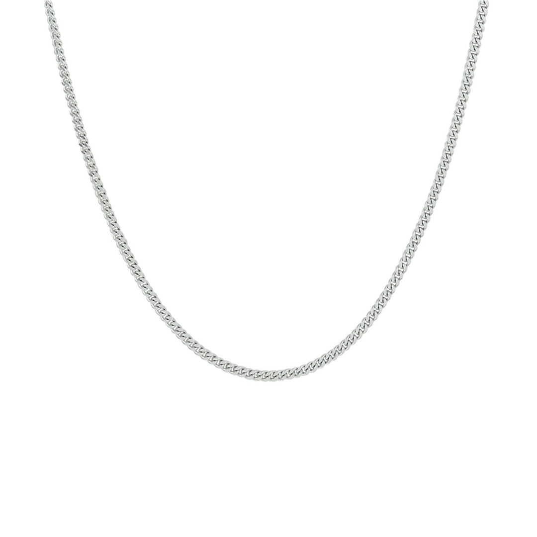 collier gourmette 4-zijdes geslepen 1,6 mm zilver gerhodineerd