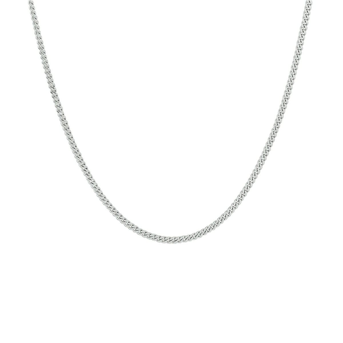 collier gourmette 4-zijdes geslepen 1,6 mm zilver gerhodineerd