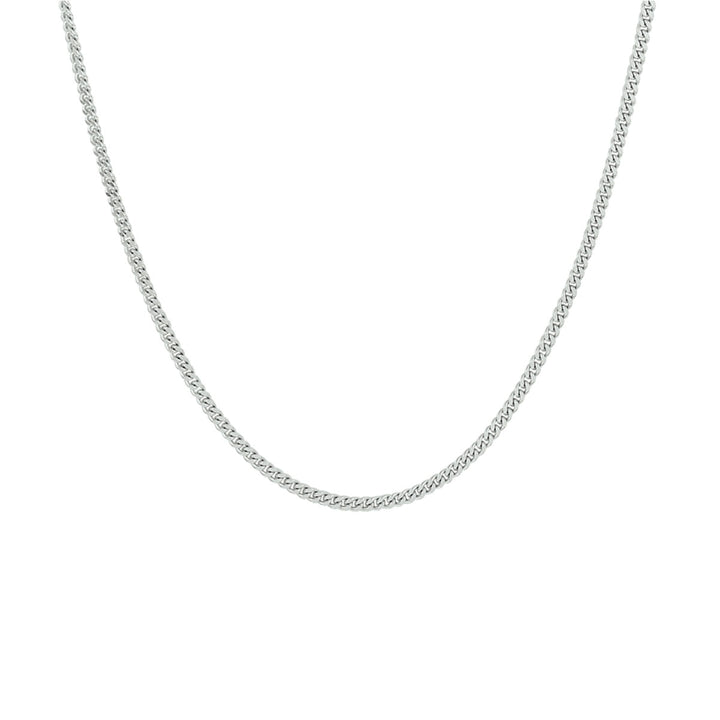 collier gourmette 4-zijdes geslepen 1,6 mm zilver gerhodineerd