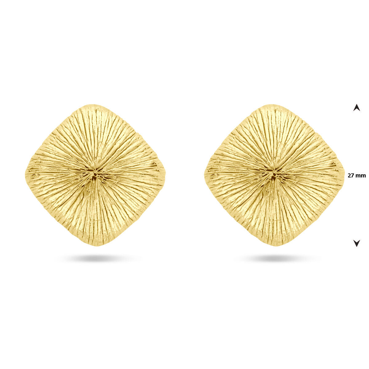 puces d'oreilles 27 mm 1 micron argent plaqué or (jaune)