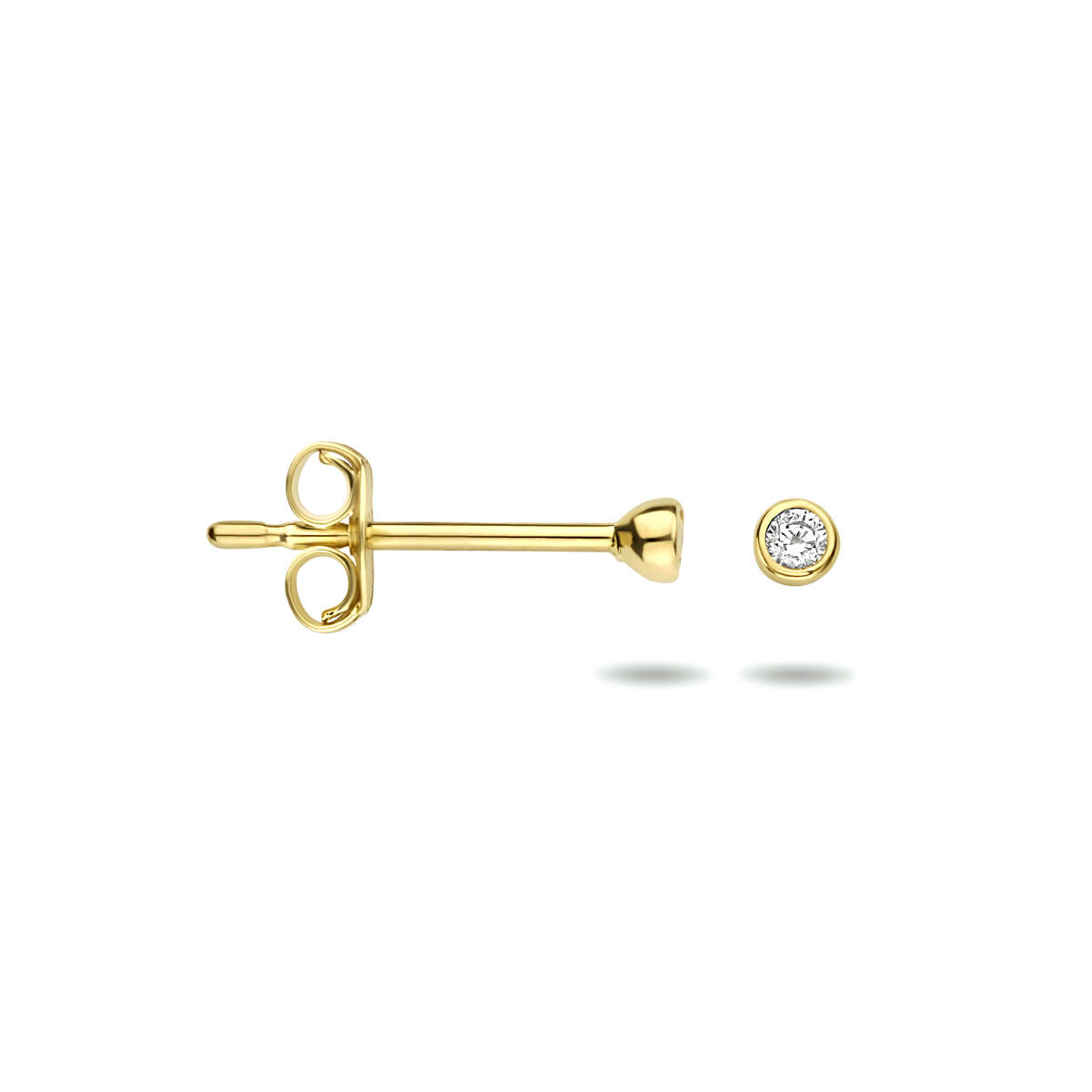 puces d'oreilles zircone 14K or jaune