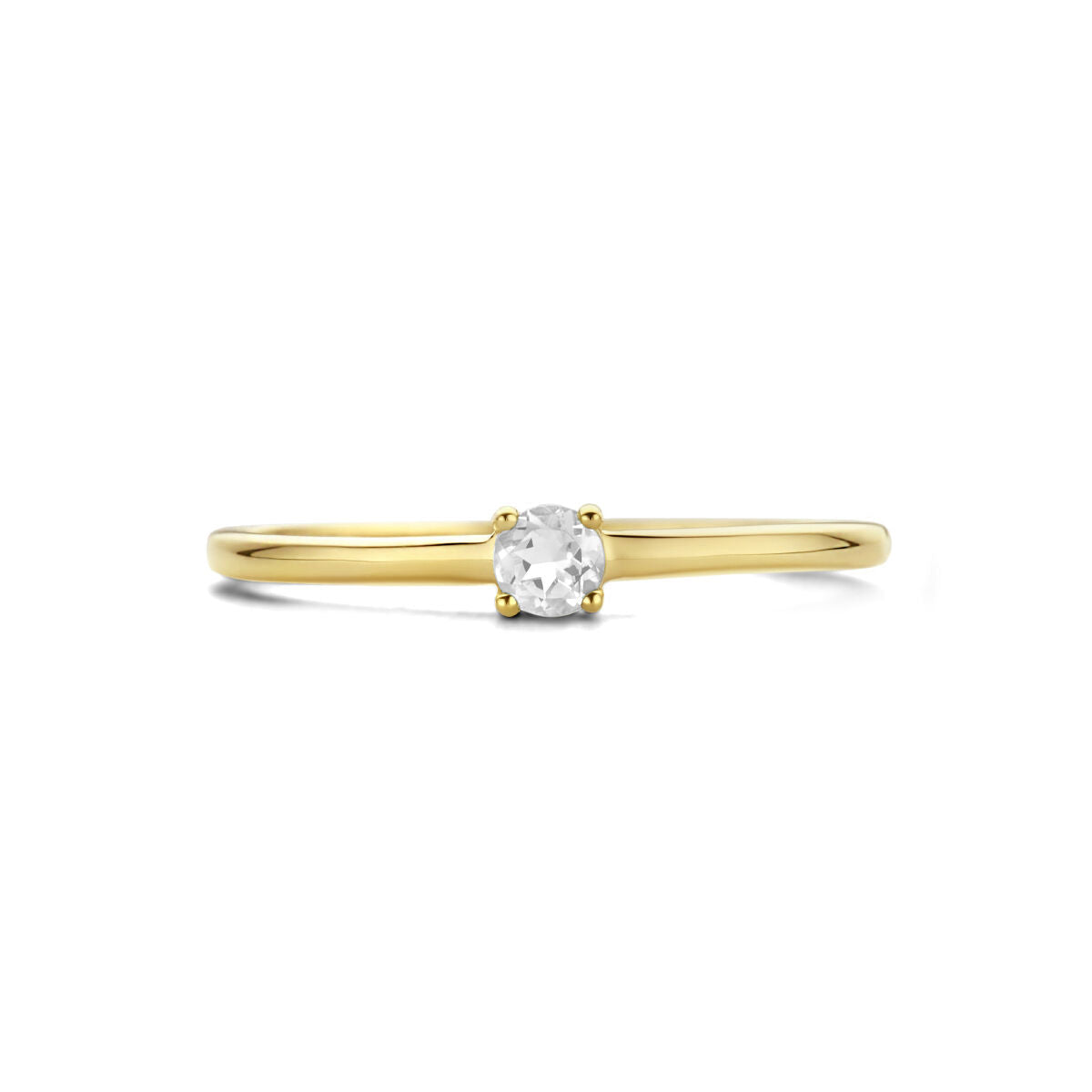 bague avec pierre précieuse zircone avril 14K or jaune