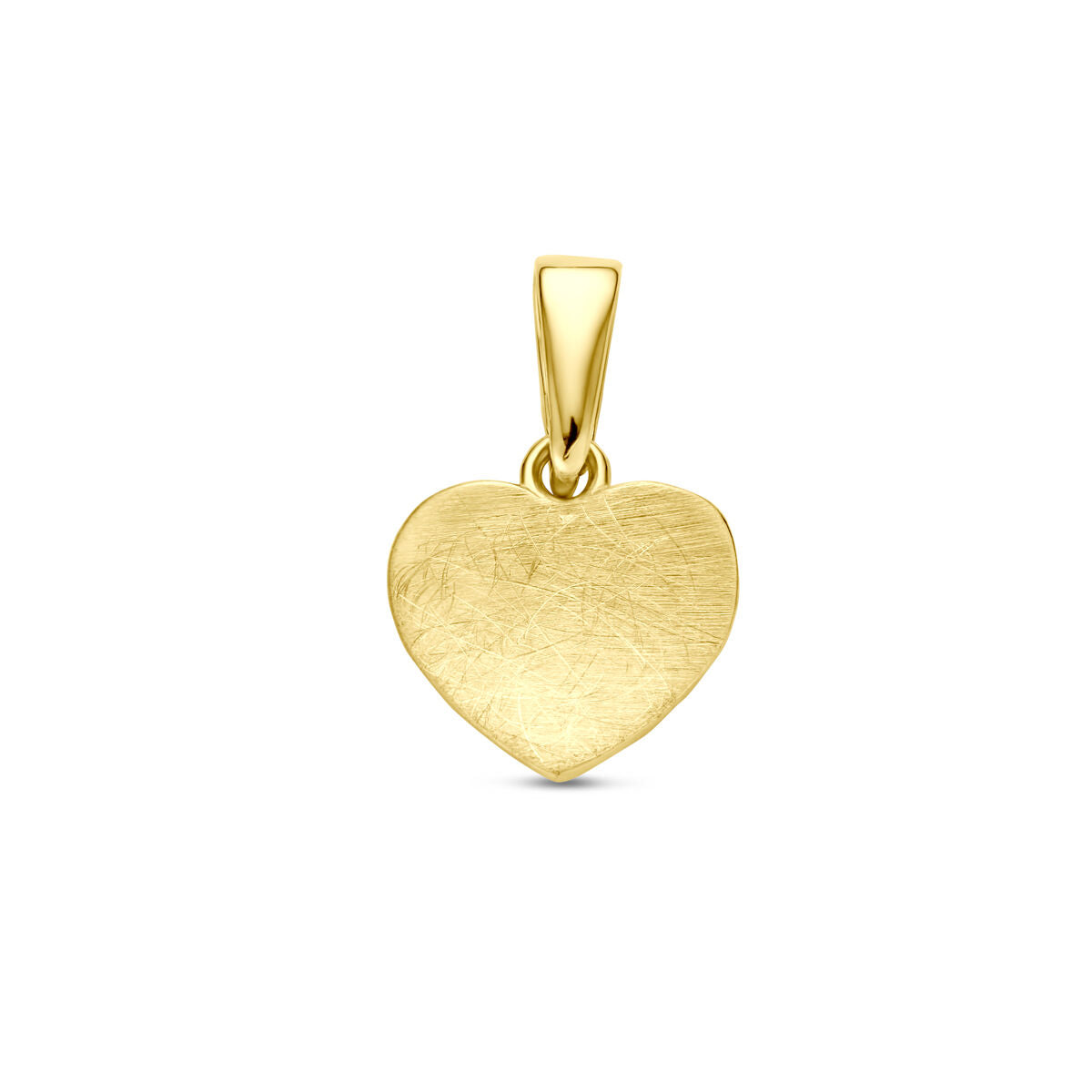 pendentif en forme de cœur poli/mat de 13 mm en or jaune 14K.