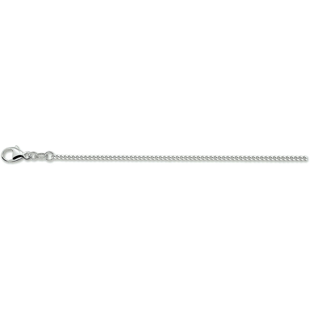 collier gourmette 4-zijdes geslepen 1,6 mm zilver gerhodineerd