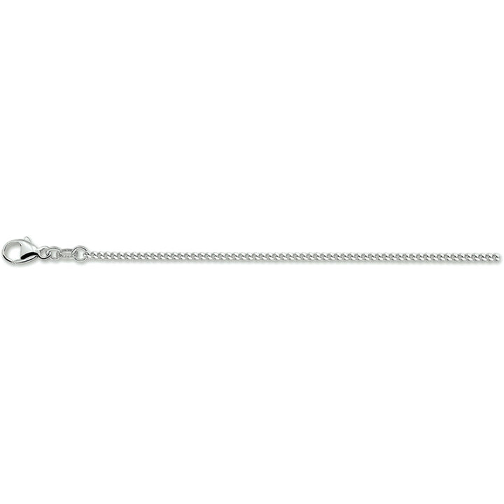 collier gourmette 4-zijdes geslepen 1,6 mm zilver gerhodineerd