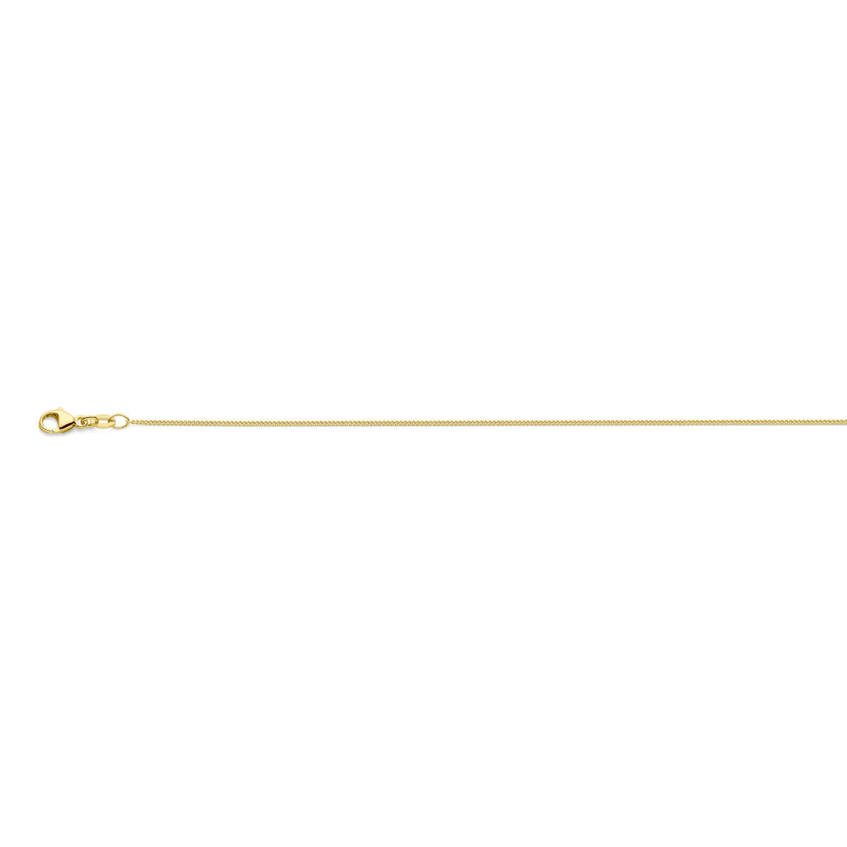 collier gourmette 4 côtés taillés 1,0 mm 41 - 43 - 45 cm or jaune 18K