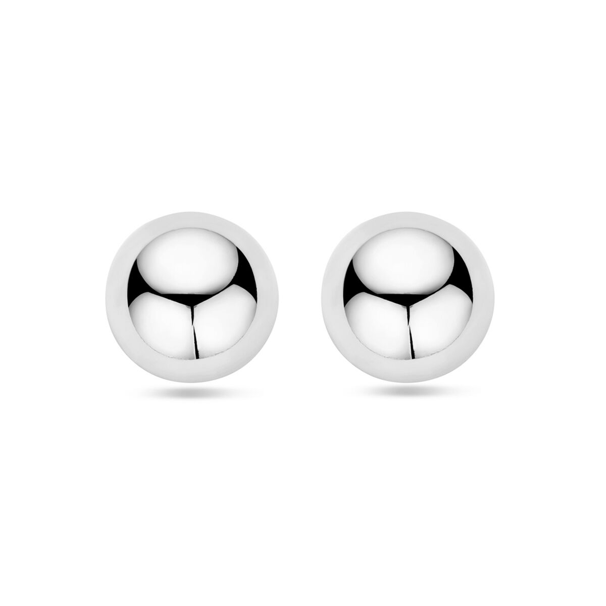 Boucles d'oreilles demi-sphériques en argent rhodié de 20 mm.