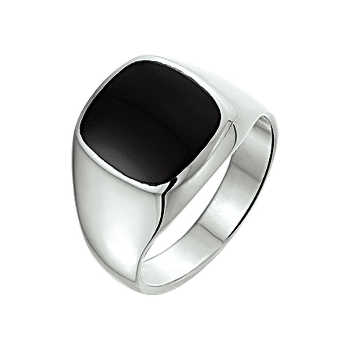 zegelring massief onyx zilver wit