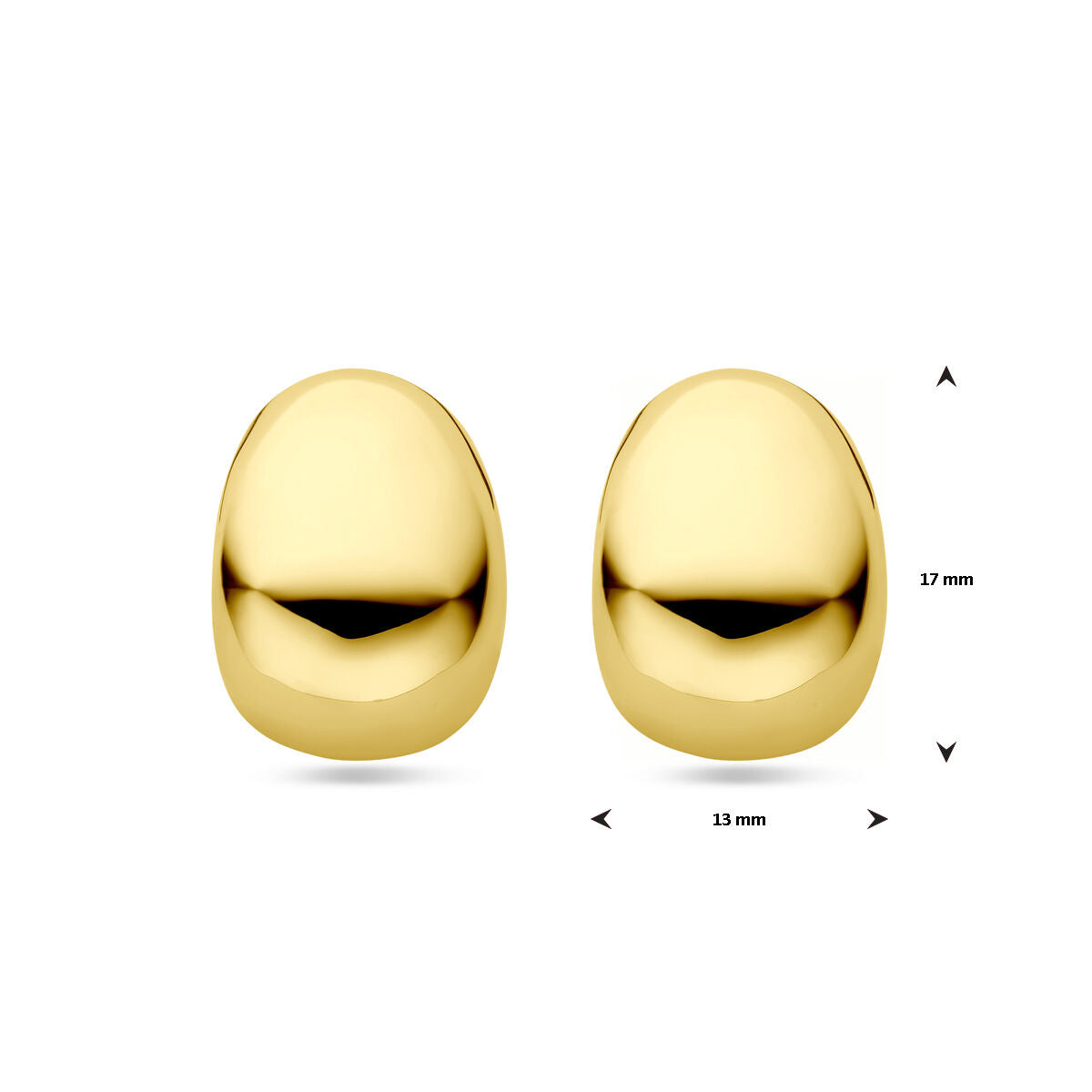 oorknoppen 17 mm 14K geelgoud