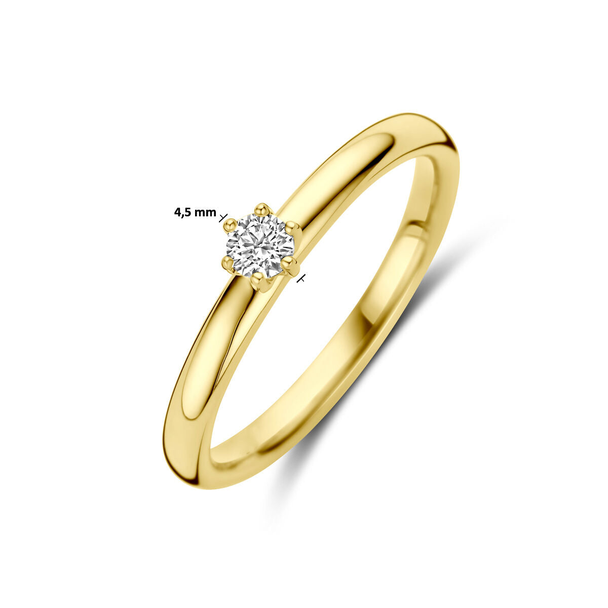 bague de fiançailles diamant 0.10ct h si or jaune 14K