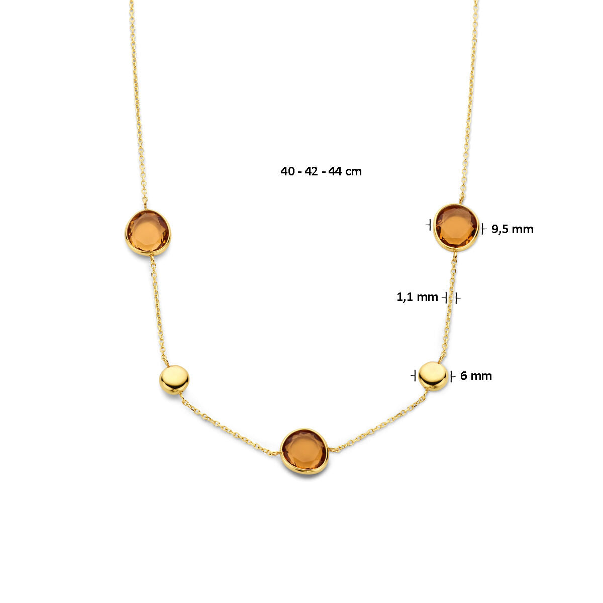 collier citrine 40 – 42 -44 cm or jaune 14K