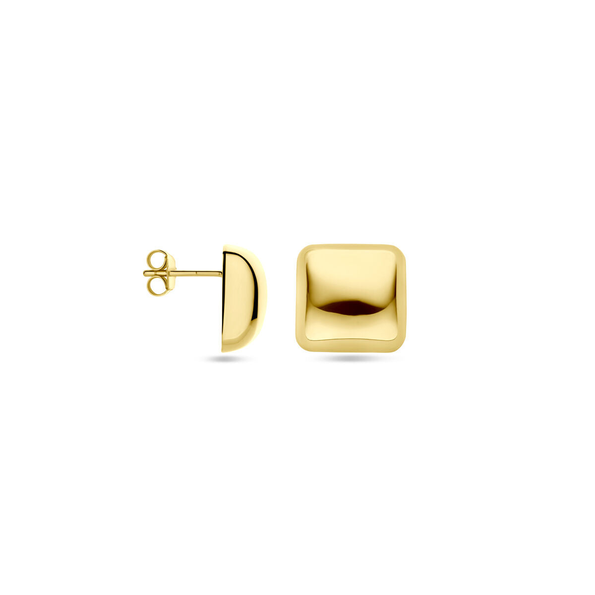 puces d'oreilles 14 mm 1 micron argent plaqué or (jaune)