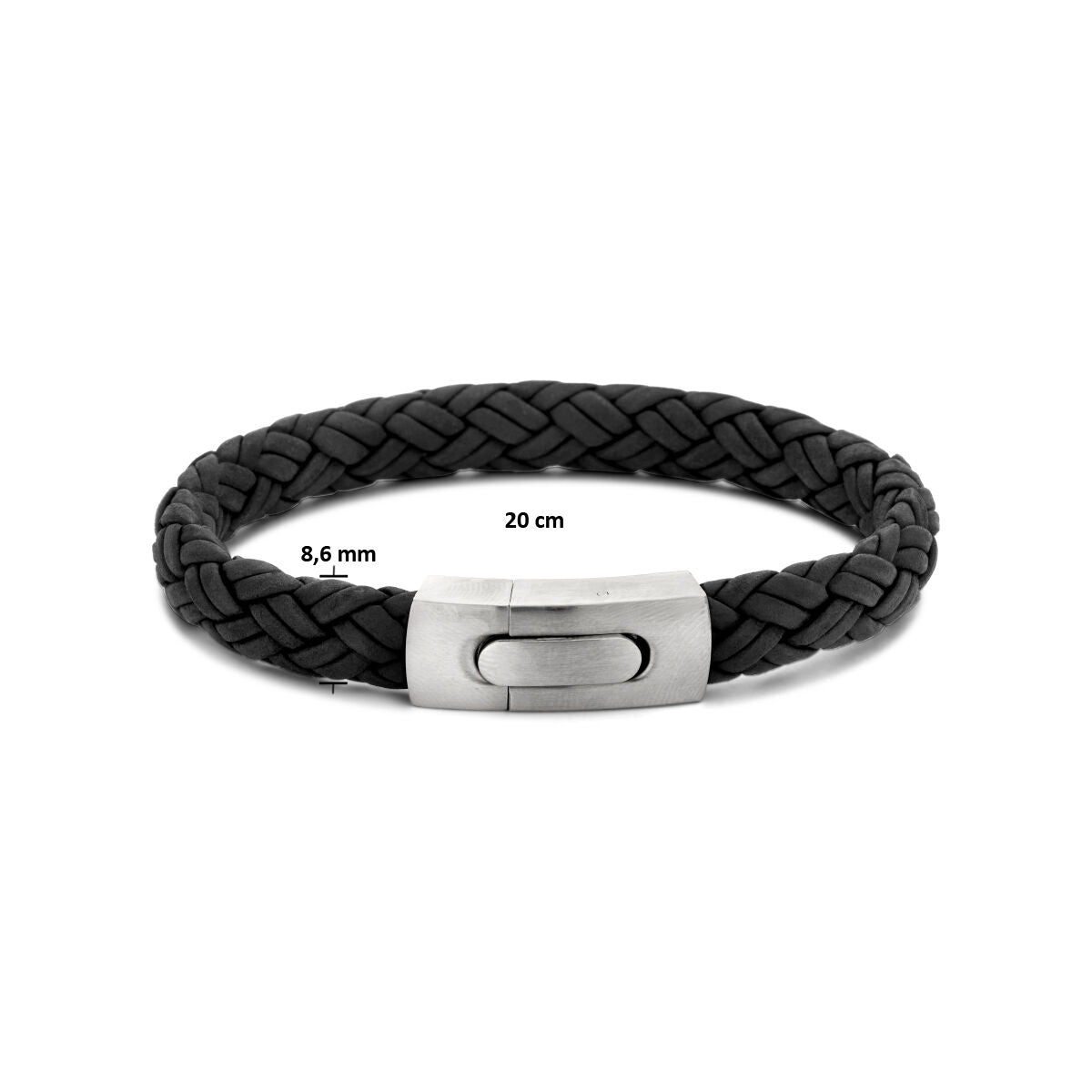 bracelet cuir 10 mm acier inoxydable