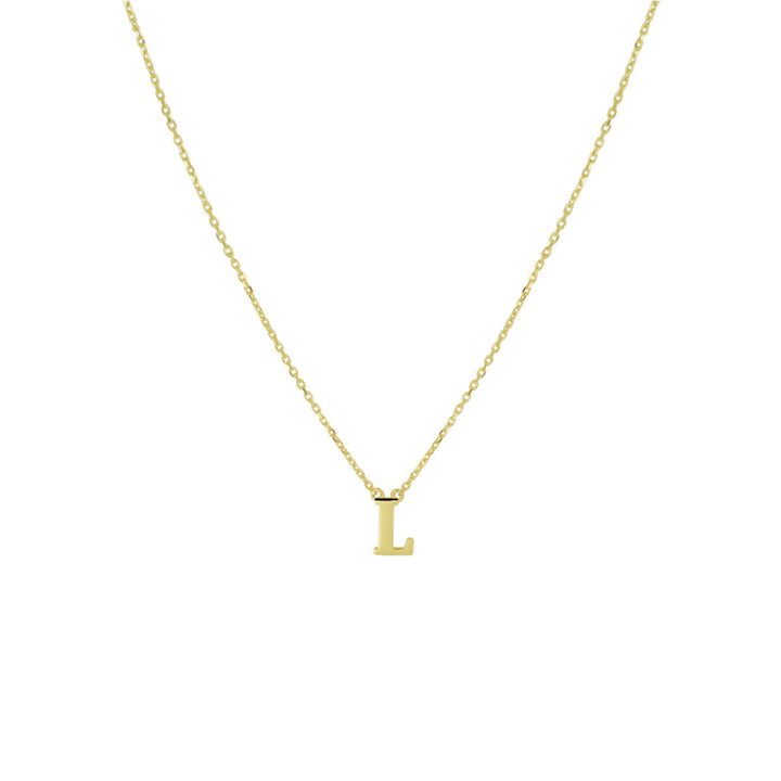 De Gouden dames ketting letter 14K van Van der Kooij Collectie is een delicaat 14k geelgouden collier met een gepersonaliseerde letter L hanger-perfect als sieradencadeau dames.