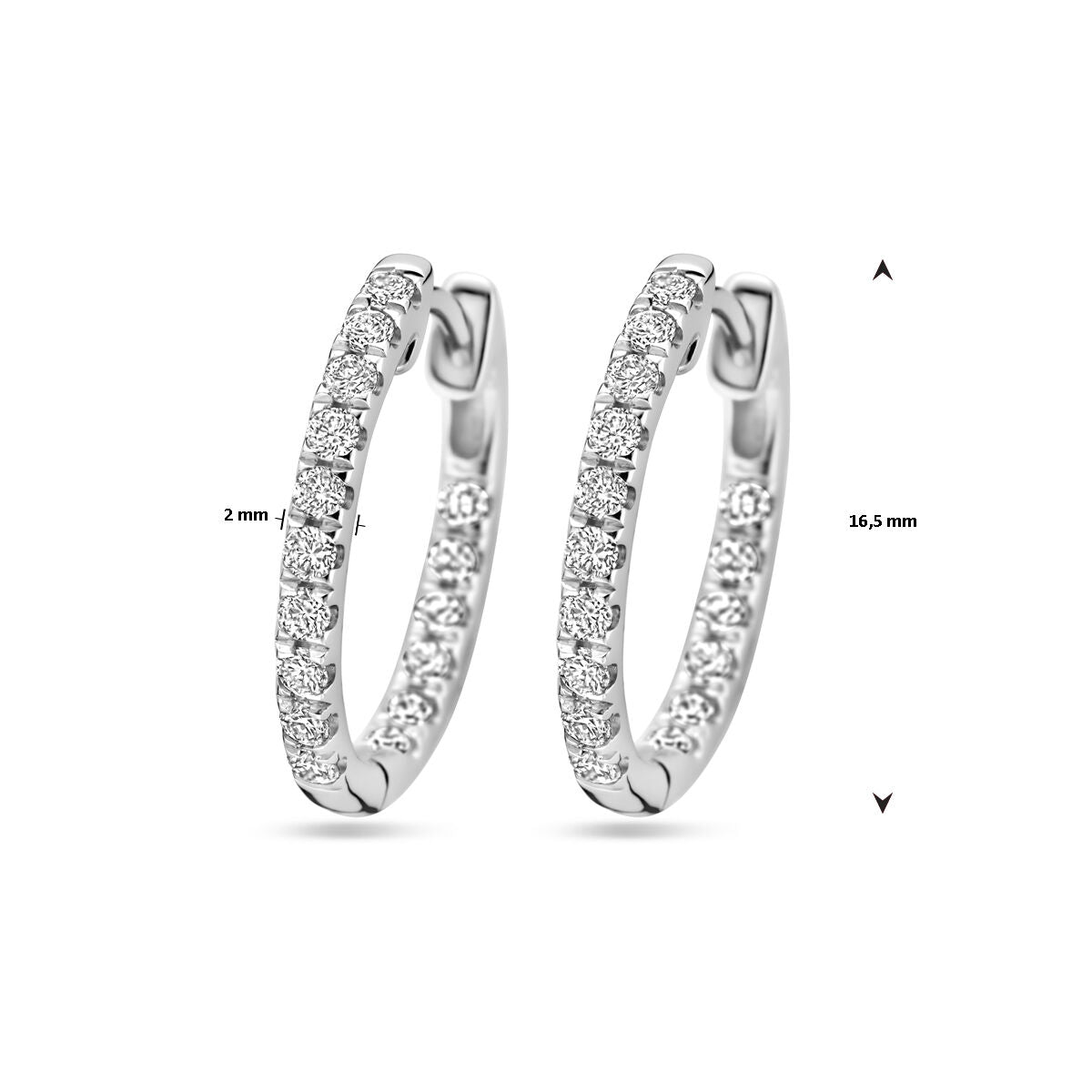 créoles en diamant lab grown 0.46ct (2x 0.23ct) h si or blanc 14K