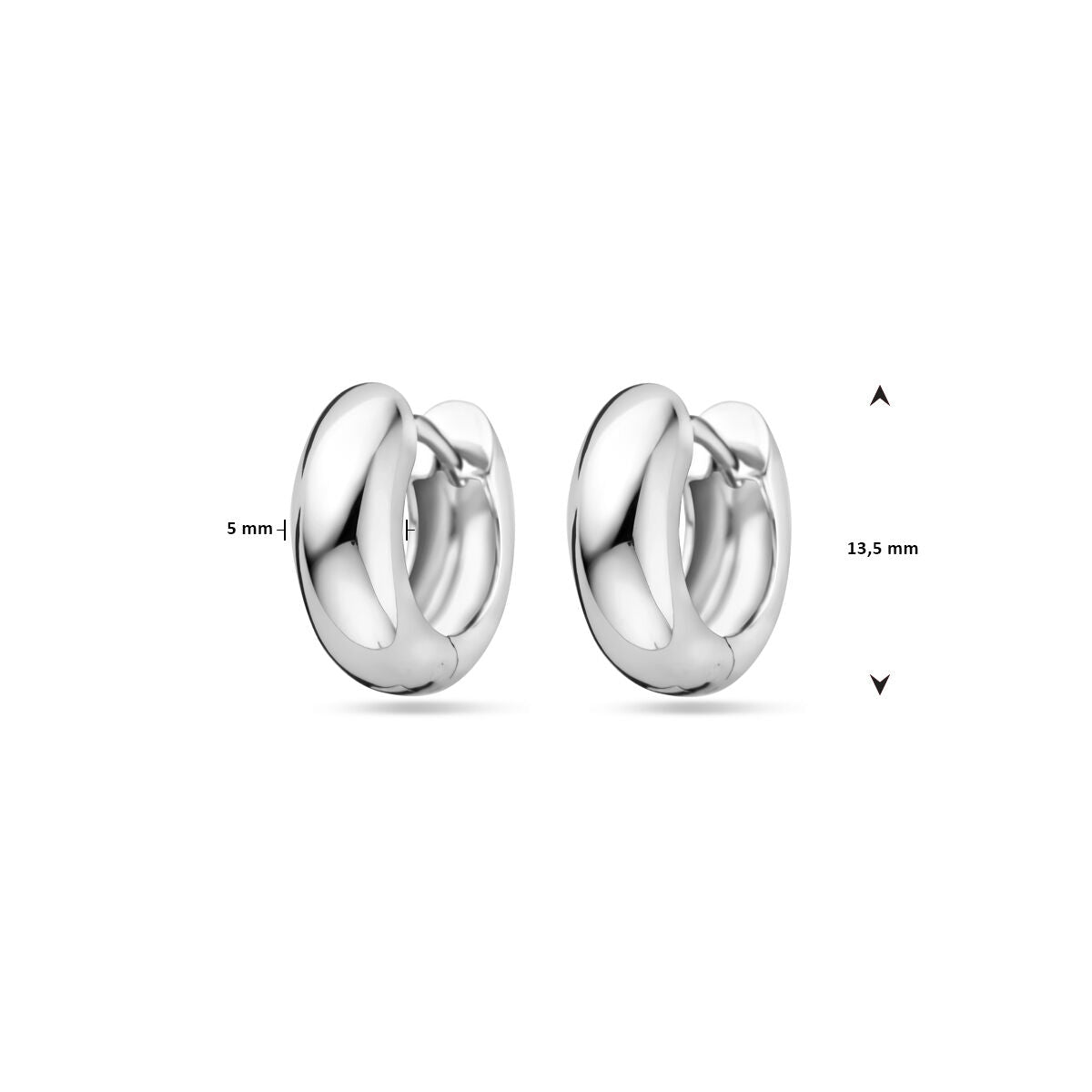 créoles 13,5 mm argent rhodié