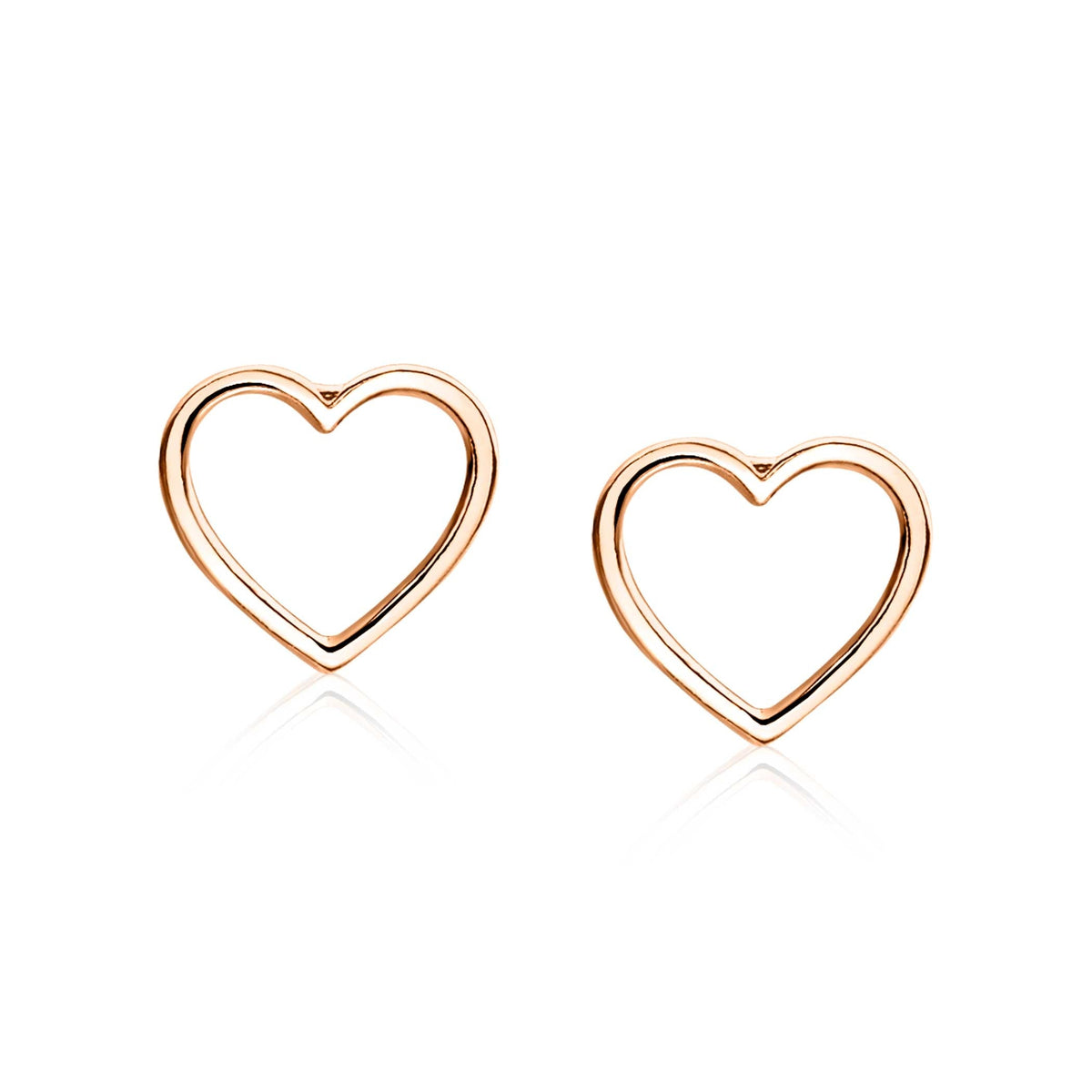 Boucles d'oreilles en forme de cœur en plaqué or.