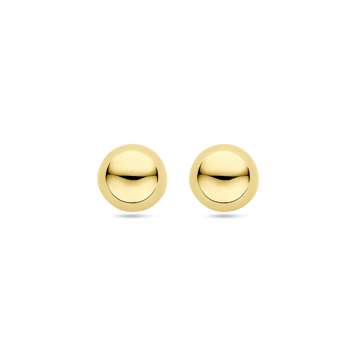 Boucles d'oreilles en argent doré jaune, forme demi-sphérique de 14 mm.