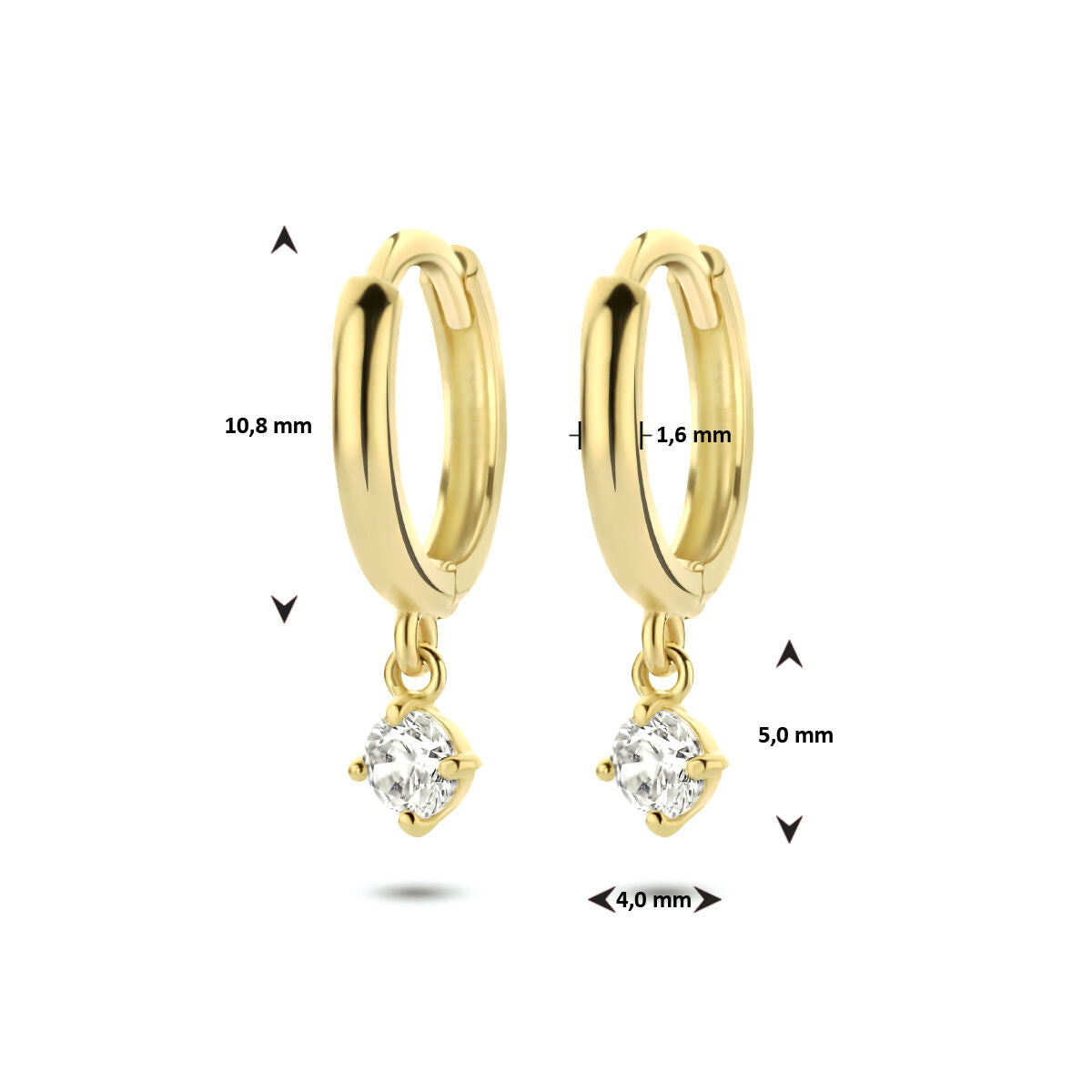créoles zircone 14K or jaune
