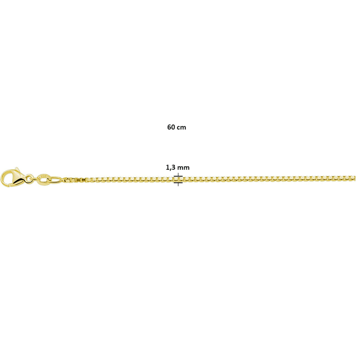collier vénitien 1,3 mm 3 microns plaqué or (jaune)
