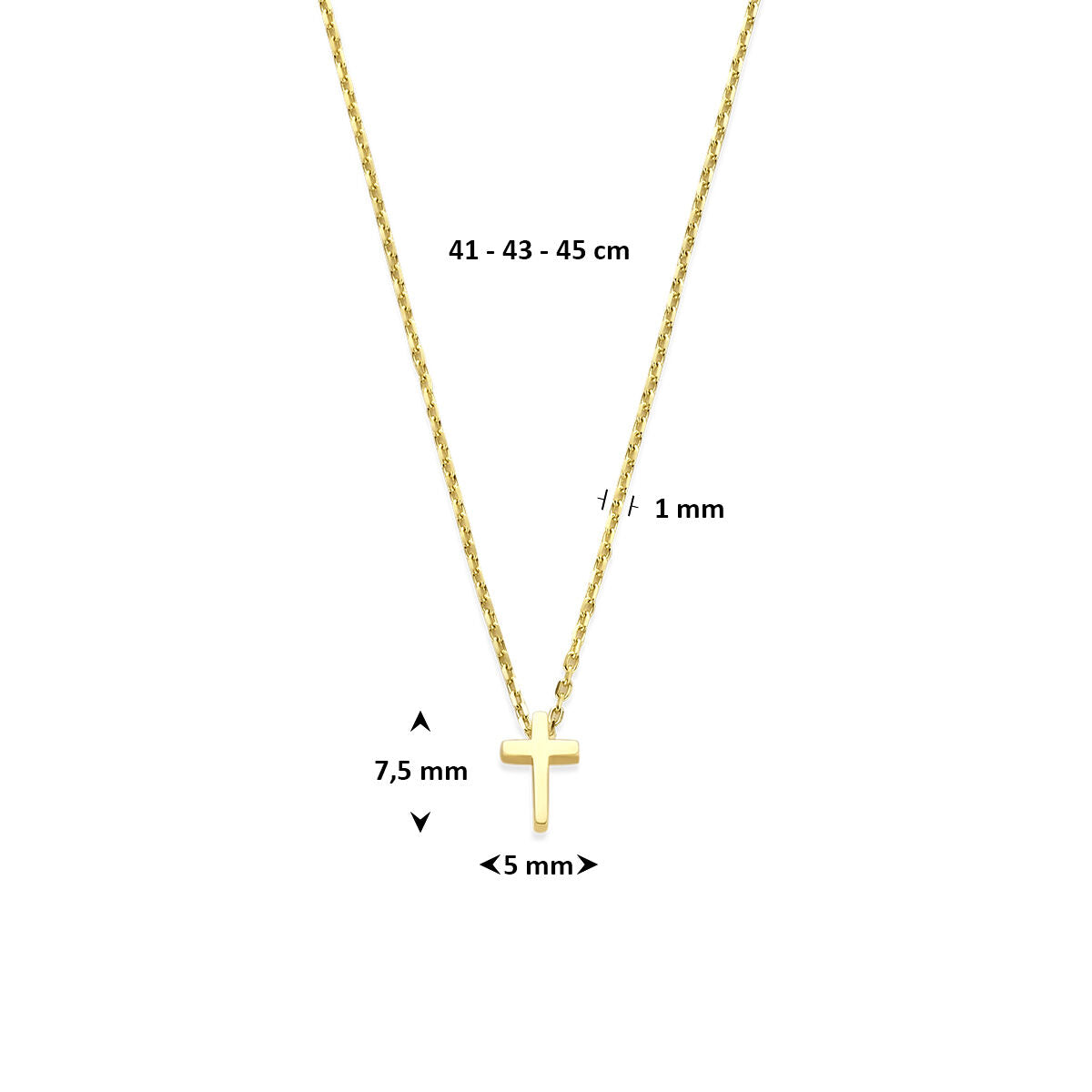 collier plaqué or avec croix