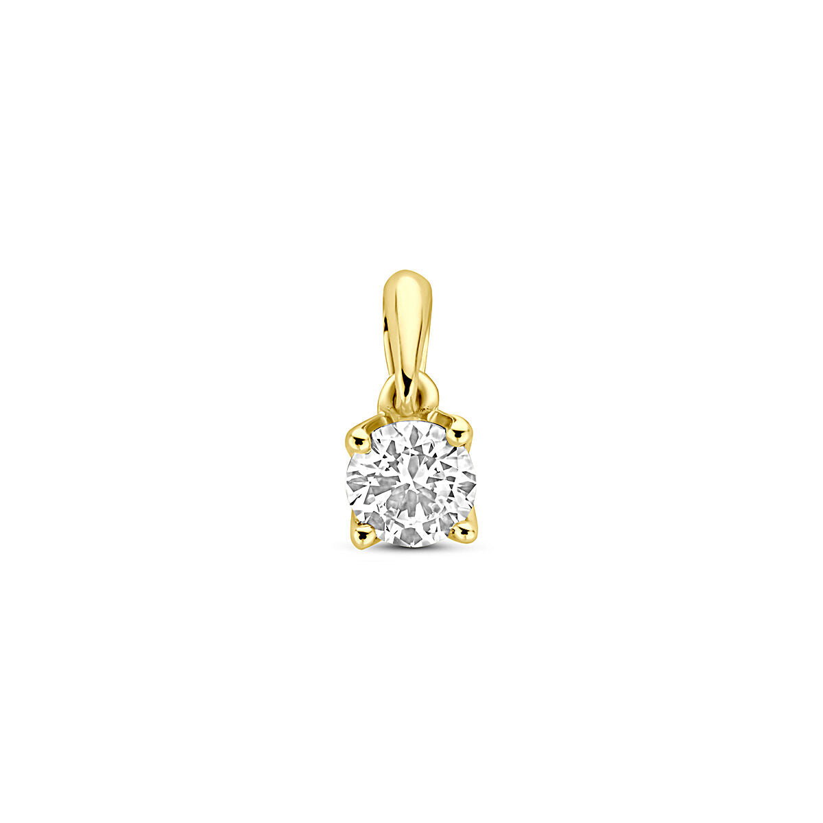 pendentif en or jaune 14K avec diamant lab grown de 0,25 ct, taille 9,5 mm.