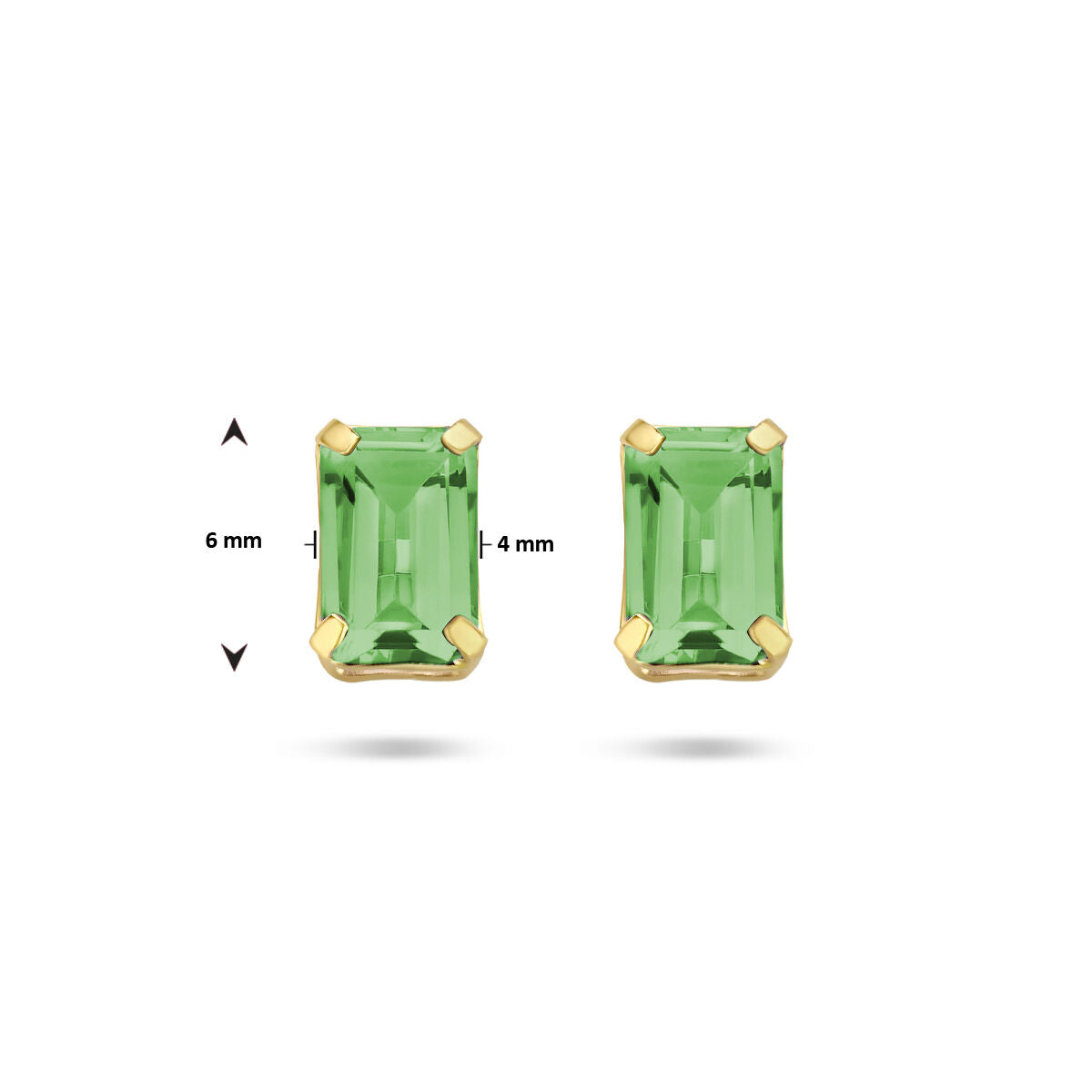 puces d'oreilles en agate verte 14K or jaune