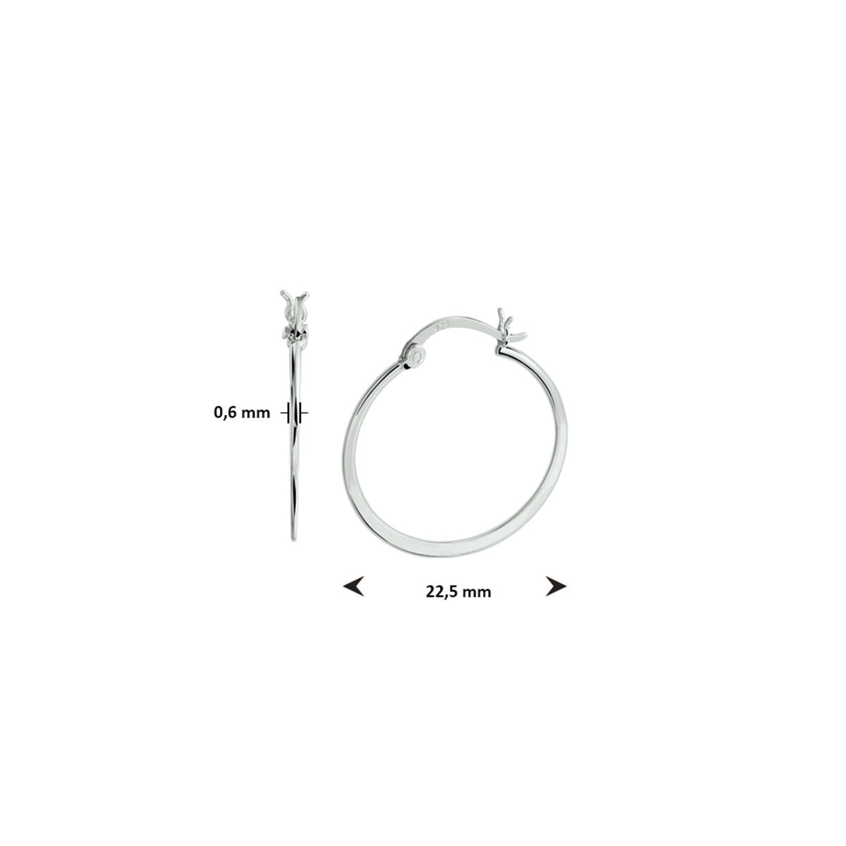 créoles en argent rhodié