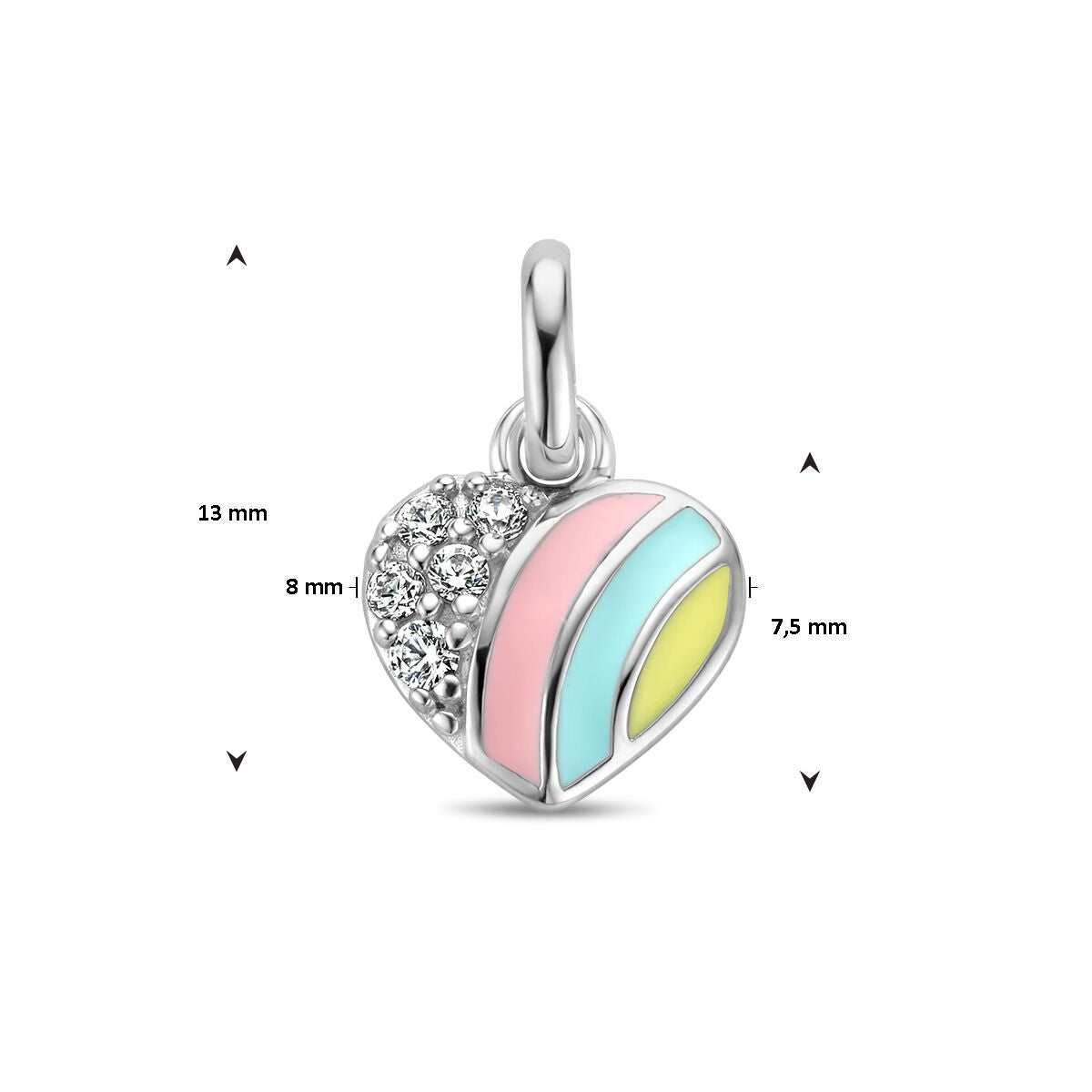 pendentif cœur et zircone argent rhodié