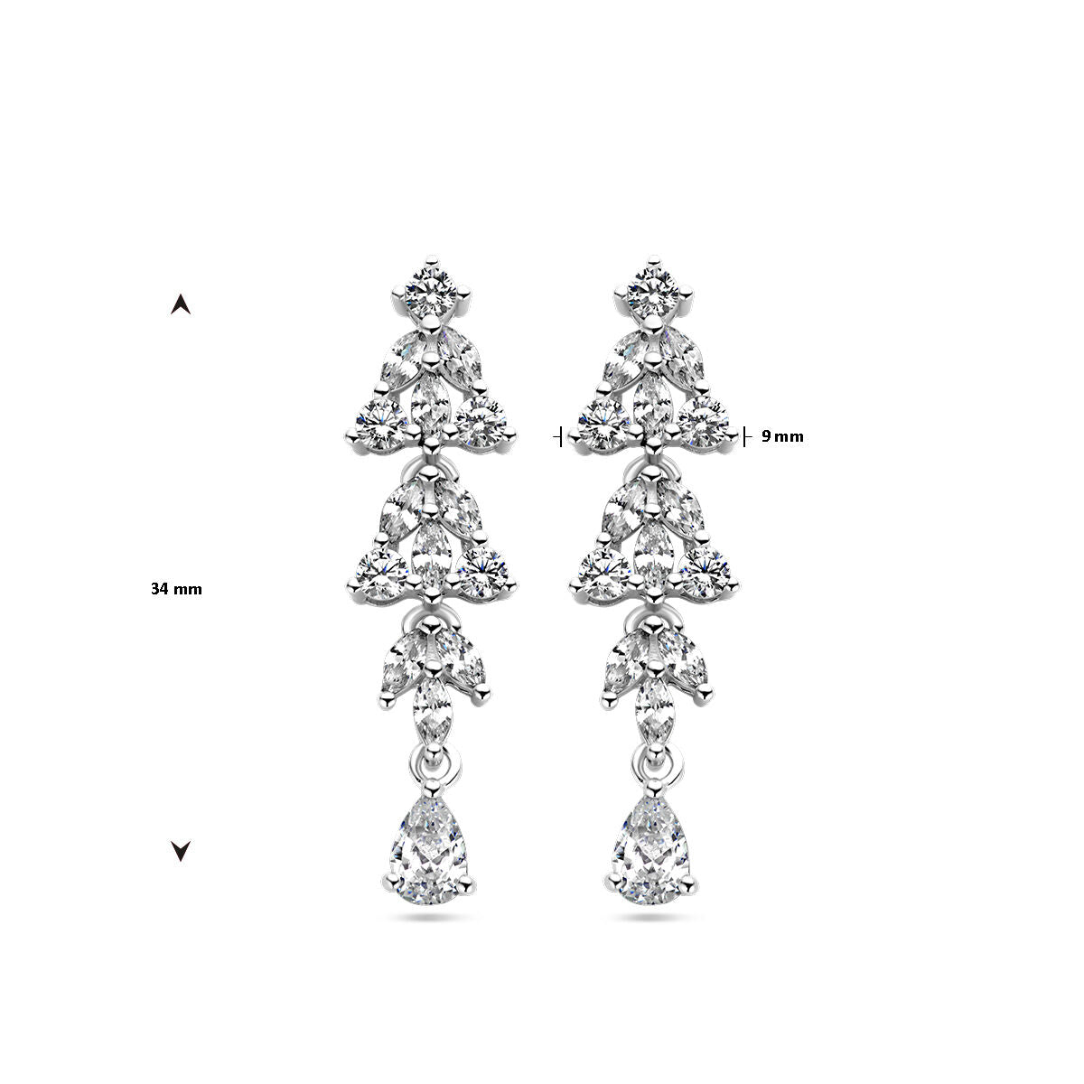 boucles d'oreilles zircone argent rhodié