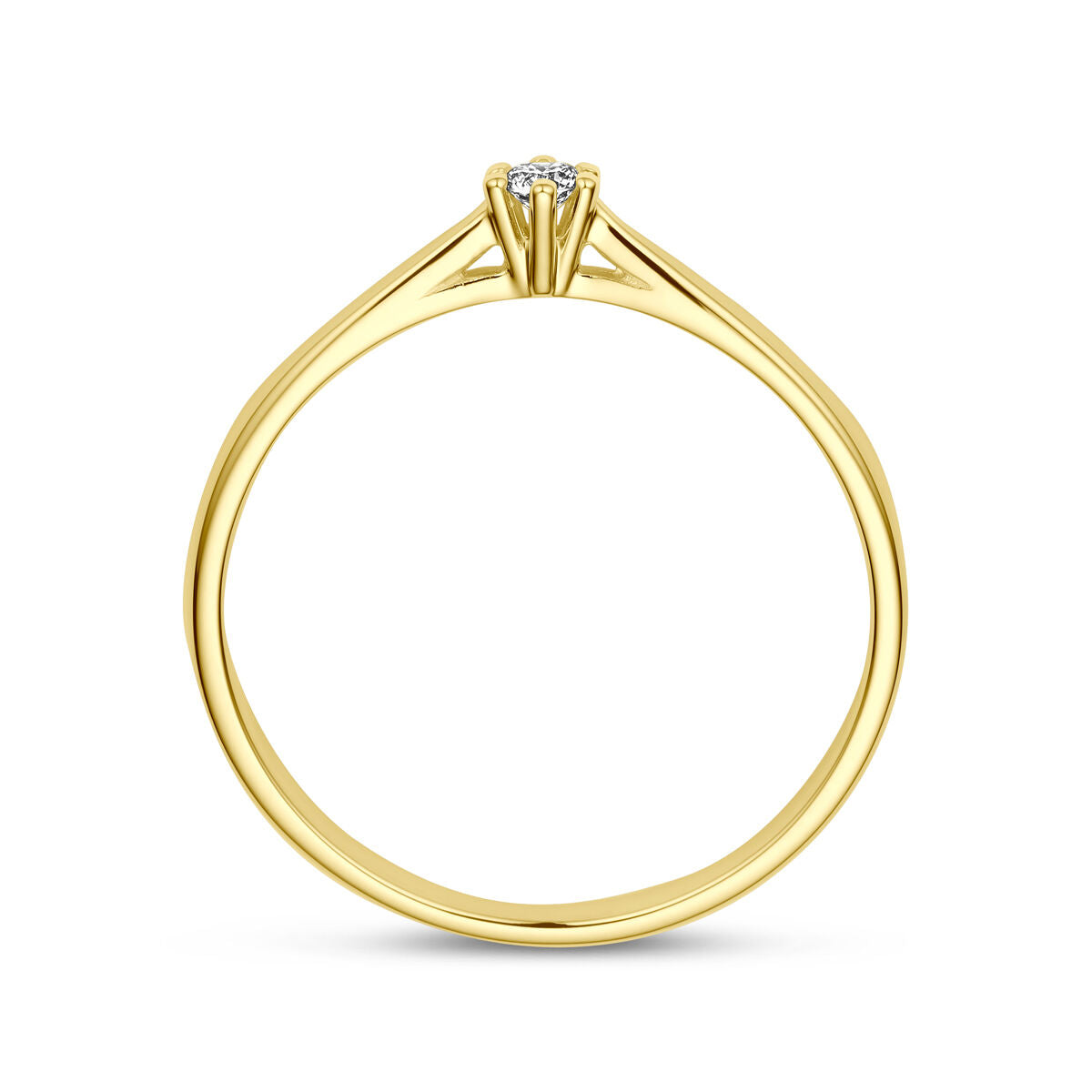 bague diamant 0.05ct h si or jaune 14K
