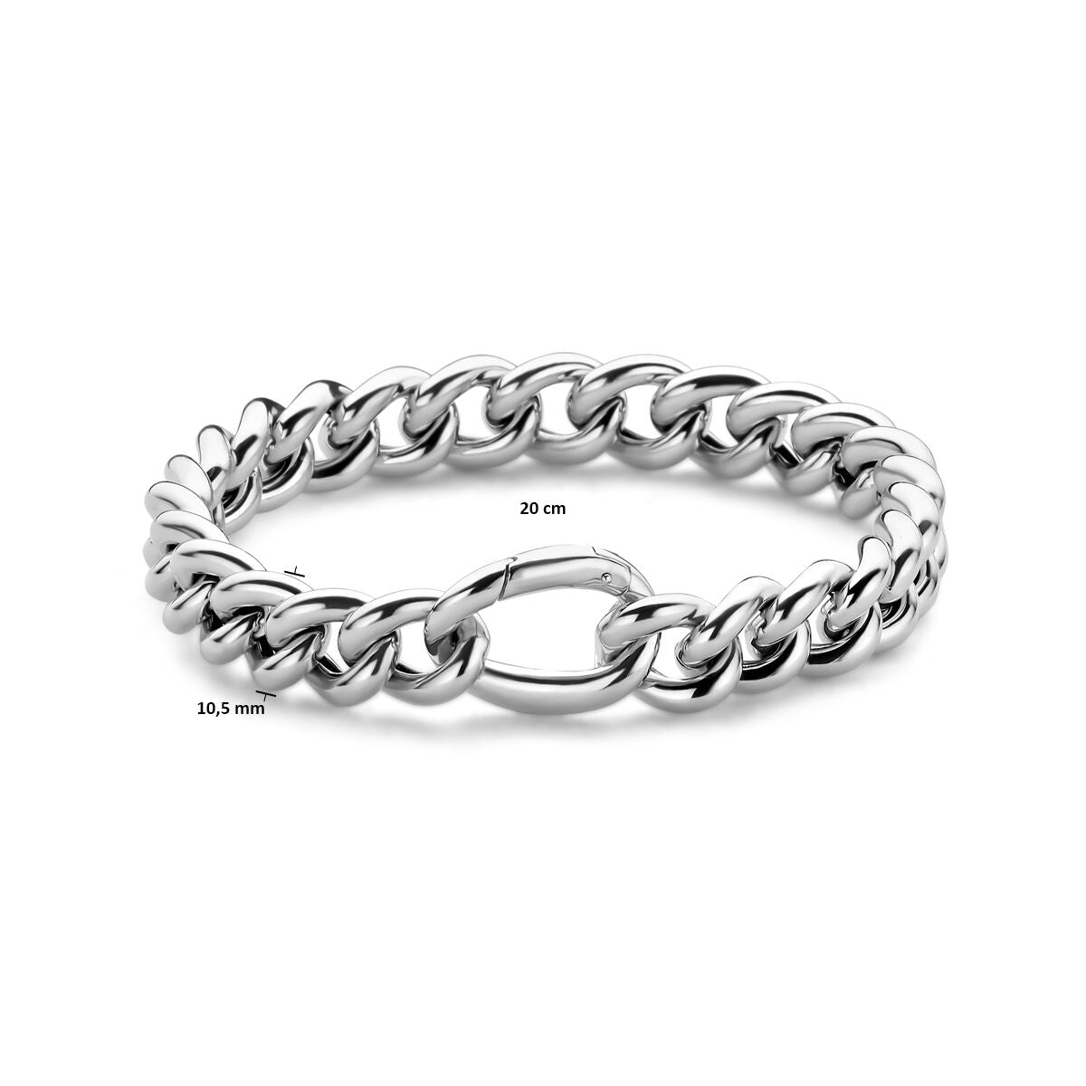 bracelet gourmette 10,5 mm 20 cm argent rhodié