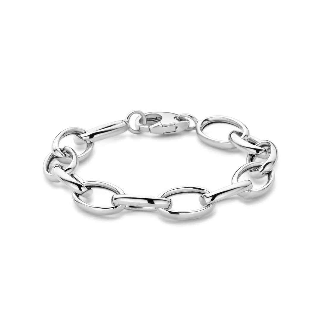 De Van der Kooij Collectie armband anker 10 mm 17 cm zilver gerhodineerd heeft grote ovale schakels en een stevige karabijnsluiting - ideaal voor liefhebbers van minimalistische damesarmbanden.