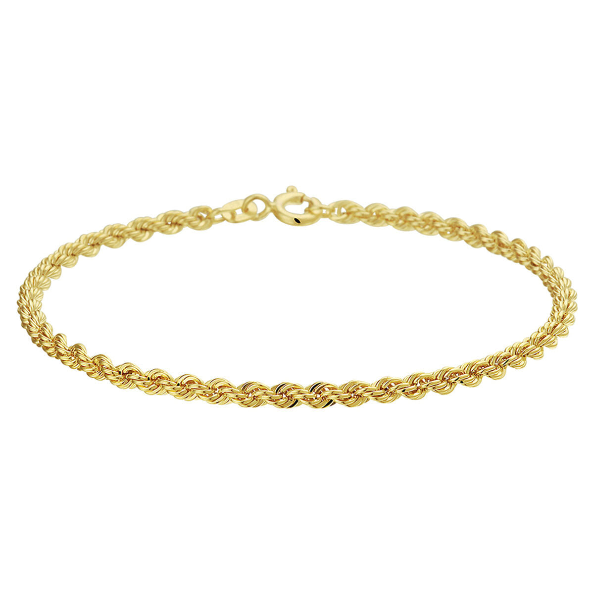 Bracelet en cordon doré de 2,7 mm avec un motif torsadé.