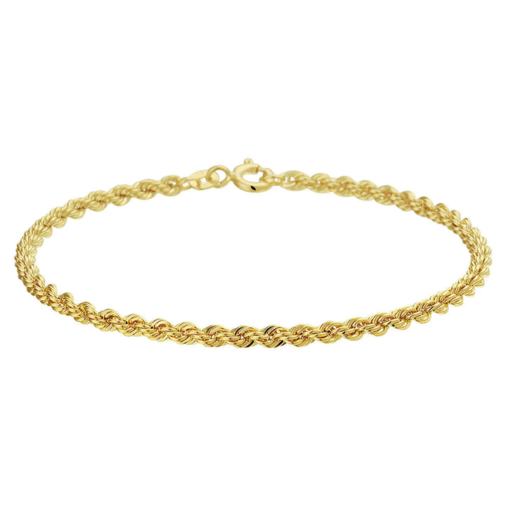 Bracelet en cordon doré de 2,7 mm avec un motif torsadé.