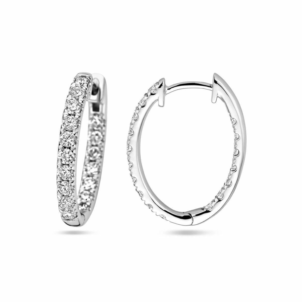 créoles diamant lab grown 0.96ct (2x 0.48ct) h si or blanc 14K