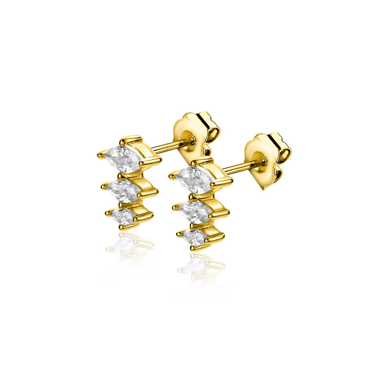Zinzi puces d'oreilles argent plaqué or zio2631