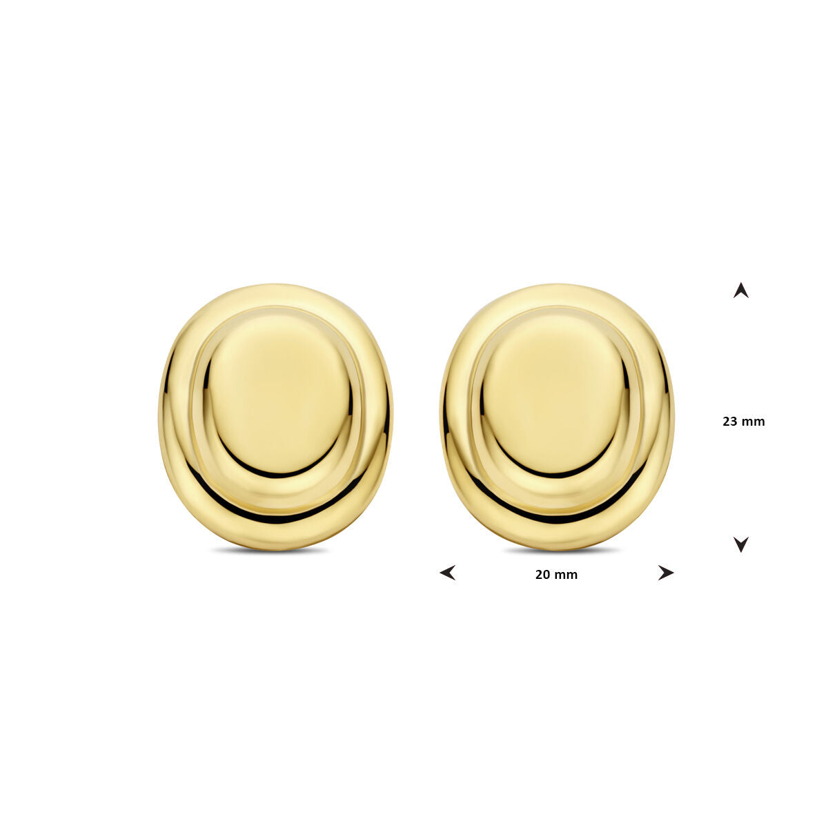 puces d'oreilles 23 mm 1 micron argent plaqué or (jaune)