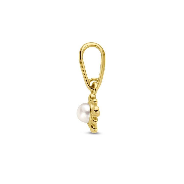 hanger bloem parel 14K geelgoud