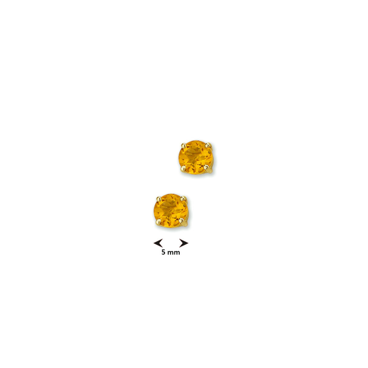 puces d'oreilles citrine or jaune 14K